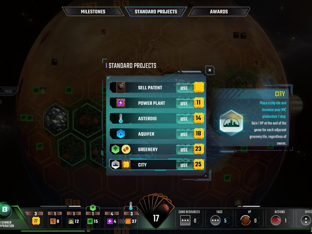 Screenshot of Terraforming Mars